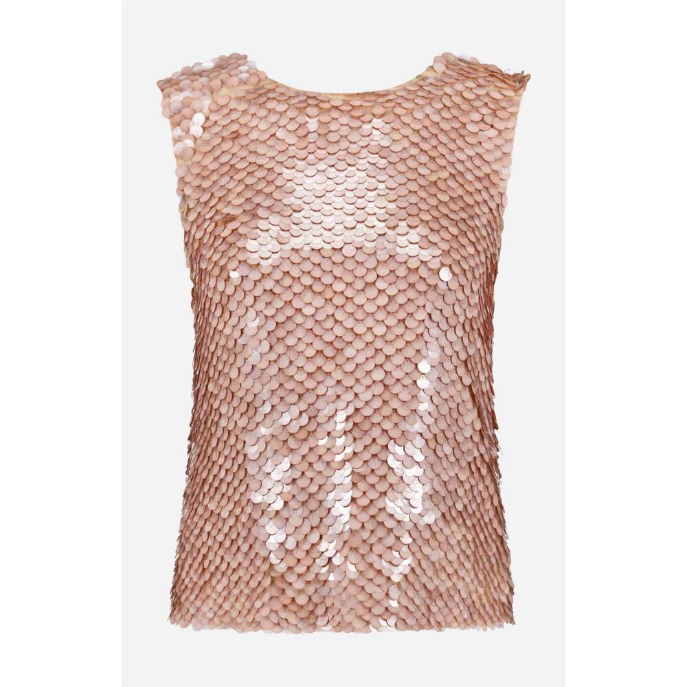 NEW TWP women's paillette shell top in nude